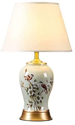 Lámpara Escritorio Diseño Clasico Lámpara De Mesa De Cerámica China, Lámpara De Escritorio Clásica Grande Para Decoración De Sala De Estar, Lámpara De Noche Esmaltada Floral Hecha A Mano Para Dormitor
