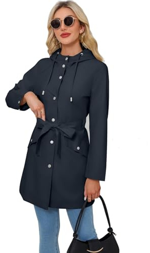 CHIGUO Veste Femme Trench parka Veste Printemps Veste Femme Mi Saison