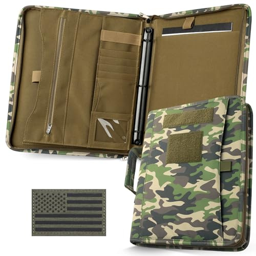 Livans Portfolio Padfolio Binder Detachable 3-Ring Planner | Large-12x13.6 Zip Notebook Cover, Handle Art Portfolio Bag, A4 Letter Paper, 1 O-Ring, for Gift Work Travels Office School