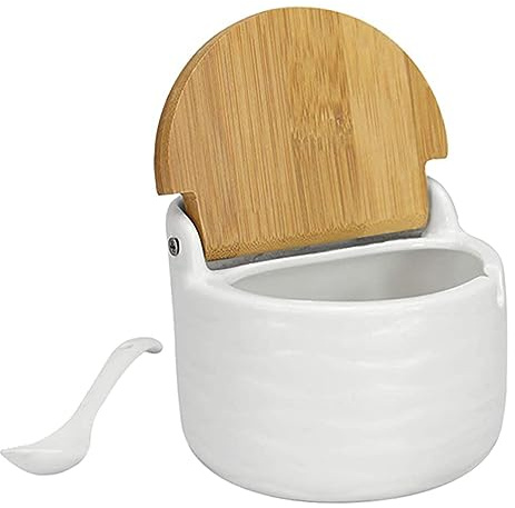 Naisicatar Cave à sel, bol à sucre avec couvercle et cuillère 250 ml