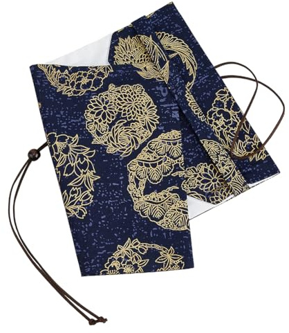 SUPERFINDINGS Couverture de livre en tissu A5 Pochette pour livre, Protection de livre lavable pour livre de poche avec Totem, Couverture de portable et lavable pour Scrapbooking 15.5x21cm