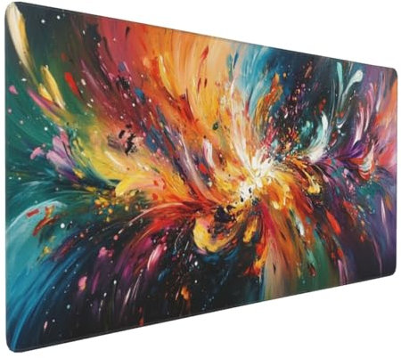 Tapis de Souris Couleur Tapis de Souris XXL 1000x500x4mm Tapis de Souris Gamer Abstrait Tapis de Souris Ergonomique,Base en Caoutchouc Antidérapante,Facile à Nettoyer,Imperméable à l'eau,Deco Bureau
