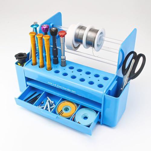 Schraubendreher-Aufbewahrungsregal für den Schreibtisch, Schraubendreher-Organizer-Halter mit 4 Aufbewahrungsboxen, Kunststoff-Desktop-Organizer-Halter für Pinzetten, kleine