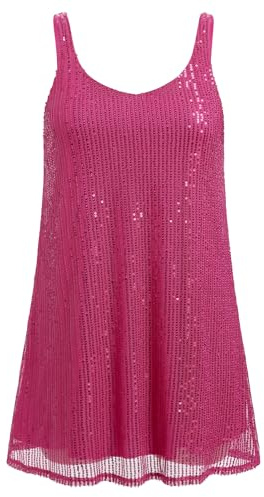 AGYMNX Damen Pailletten Glitzer Kleid Damen Frauen Sexy Halter V-Ausschnitt Rückenfrei Glänzendes Kleid Glitter Tube Club Cocktail Party Kleider
