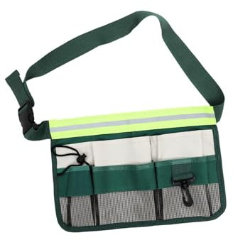 HOMOCONO Gardening Tool Waist Bag Belt Adjustable Canvas Pouch Reflective Trim for Women Men for Pruning Shears Wrenches Essential Tools for Gardeners