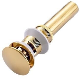 JHSDHYD Waschbeckenstöpsel Vanity Golden Solid Brass Vintage Badezimmer Waschbecken Pop-Up-Ablaufgefäß Sieb(with Overflow)