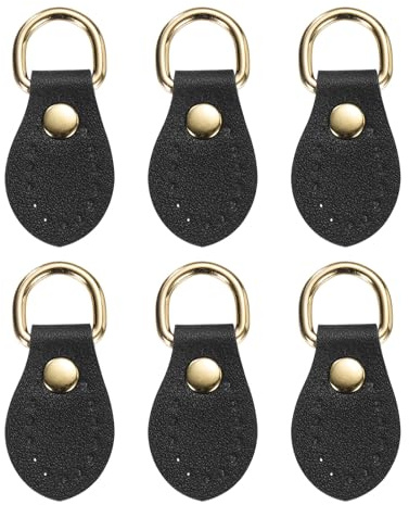 QUARKZMAN 6 Piezas De Gancho De Montaje Para Correa De Bolso Mochila Negro | Cosido En Hebilla De Cuero Para Bolsos, Anillos En D Para Reemplazo De Broche Para Cinturón De Hombro