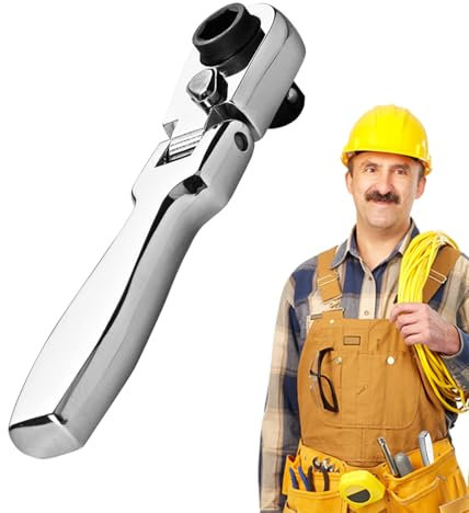 Mini Ratchet Wrench, Socket Wrench - Quick Release Combination Ratchet Wrench 2 in 1 - Compact Multifunctional Socket Wrench and Bit with 180° Rotating Movable Head
