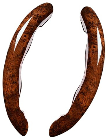 TQEBWUS 2 Piezas 30CM Cubierta De Volante De Grano De Madera, Funda para Volante De Coche, Cubiertas De Grano De Madera, Fundas Ergonómicas Ultrafinas Antideslizantes
