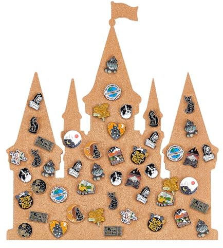 BENECREAT Castle Pin Board Cork Board, Bulletin Display Board, 36x30cm