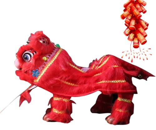 doyandader Traditionelle Chinesische Marionette - Löwentanz Hand Fadenpuppe,Kulturelles Spielzeug Künstlerisches Design für Feste Schule Klassenzimmer Lokales Theater Aufführungen Familienfeiern