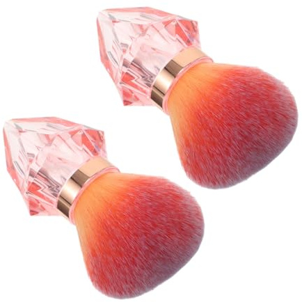 Veemoon 2pcs Nail Dust Brush Soft Cleaning Brush for Powder Remover Diamond Handle Small Portable Makeup for Manicure