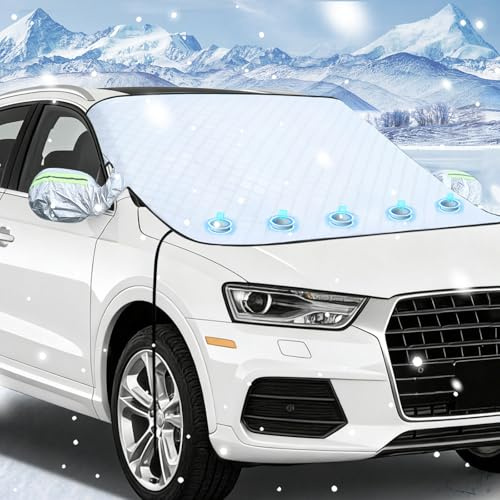 GHUAP Frontscheibenabdeckung Winter, Auto Abdeckung Winter Magnet, Eisschutz Auto Frontscheibe, Schneeschutz Auto Frontscheibe (SUV)