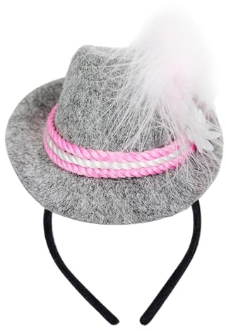 Oktoberfest Kostüm Stirnband - Rosa Blau Filz Cosplay Hut Stirnband Bier Festival Kostüm Dress Up Supplies für Kinder und Erwachsene