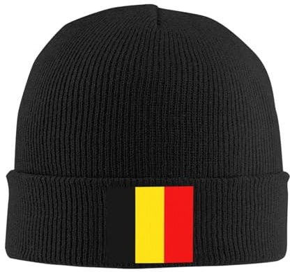 Gorro con Estampado De Bandera Belga para Hombre Y Mujer, Slouchy Beanie De Sombrero Sin ala, Gorro De Punto Cálido De Patinador, Talla Única, Gorros De Invierno con Puños