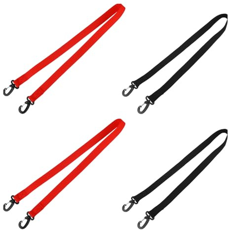 Healvian 4 Correas para Botas de Esquí y Snowboard, Correa de Nylon Resistente para Transportar, Bandolera Ligera en Negro y Rojo, Accesorio para Deportes de Invierno y Montaña