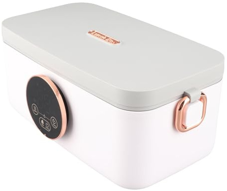 Acouto Lunch Box Portatile Senza Fili 5 Tempi di Marcia Lunchbox con Riscaldamento Elettrico Ricaricabile Tramite USB da 1000 Ml per Auto da Ufficio con Indipendente il Lunch Box Portatile Senza
