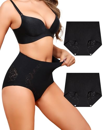 Aijolen Culotte Gainante Femme Ventre Plat Gaine Amincissante Taille Haute | Slip Gainant, Culottes Sculptantes sans Couture Invisible, Postpartum, Shapewear, Gaine Ventre Plat Sous Robe, Lot de 2 S-XXL