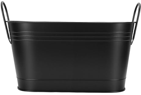 Jeffergarden Vedkorg i Metall Inomhus med Handtag Järnträstativ 21,9 X 14,0 X 10,4 i Stor Lagringskapacitet för Uteplats, Trädgårdsfest