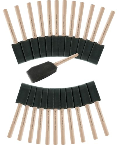 Peachtree Woodworking Supply 1 inch Foam Brush 24 Pack for Painting Staining Varnishing and General Finishing Projects Made in The USA