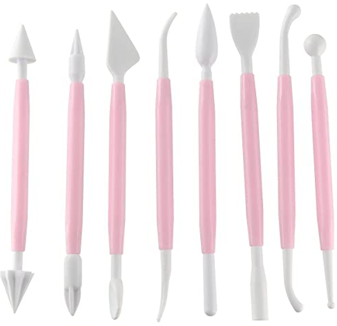 Fackelmann 41132 Modellier-Werkzeug-Set 8-tlg. Candy, Patisserie, Pink