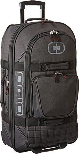 OGIO Terminal Strong and Durable, Reinforced Back Panel Wheeled Travel Bag Suitcase, Black Pindot, 74 cm-95 Litre