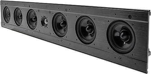 Earthquake Sound EWSLA63 In-Wall Line Array LCR Speaker - Hi-Res Audio, 1 Silk Dome NEO Tweeter, (6) 3 Poly Cone Woofers, Black Brushed Aluminum, Single