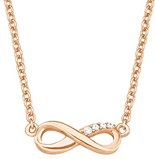 s.Oliver Kette mit Anhänger aus 925 Sterling Silber für Damen, Halsschmuck, mit Zirkonia synth., Infinity, Kommt in Schmuck Geschenk Box