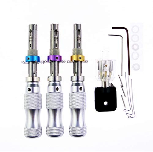 TPM Go 3-teiliges Tubular Dietrich-Werkzeuge mit transparentem Rohrschloss, Schlosser-Übungs-Set