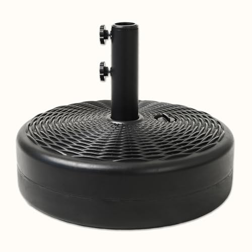 C-Hopetree 31kg Heavy Duty Water Fillable Base Stand for Outdoor Patio Garden Parasol Table Umbrella, Black