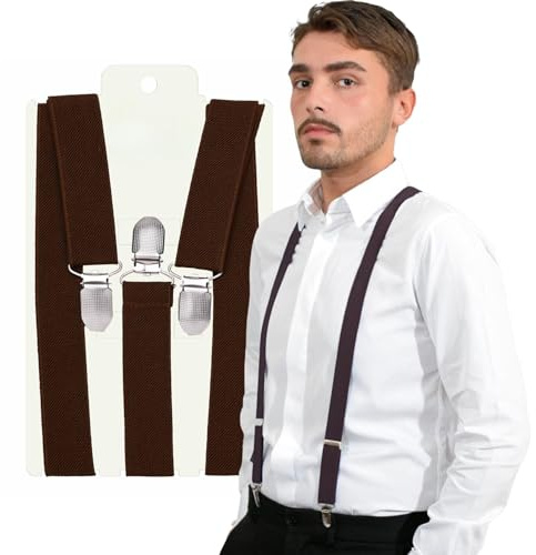 Basic Sense Men Braces * One Size Fits All - dark brown