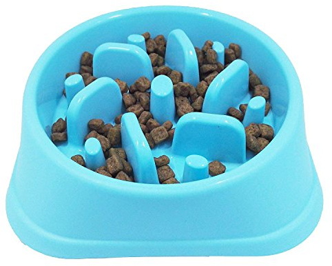 Txyk Reseskålar, hundskål, kattskål, anti-slinga för långsam utfodring, interaktiv skål, miljövänlig, hållbar, giftfri hundskål 20 cm (blå)