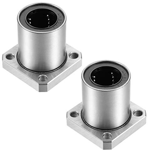 sourcing map 2 Stück Linearelager LMK20UU mit Quadratischem Flansch, 20mm Bohrung Durchm. 32mm Außendurchm. 42 mm Länge