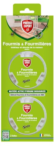 PROTECT EXPERT Lot De 2 Boites Appâts - Anti Fourmis & Fourmilières - Principe Actif D’Origine Microbienne - 2x10g - Intèrieur & Abords De Maison BOITNAT2 | Principe Actif D’Origine Microbienne - Intérieur & Abords De Maison - BOITNAT2
