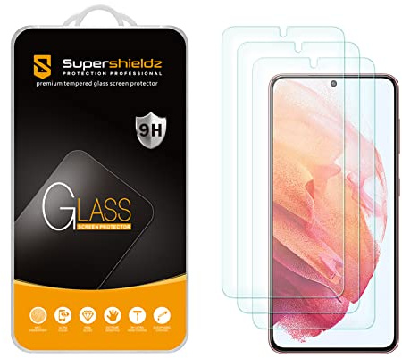 (3 Pack) Supershieldz Designed for Samsung Galaxy S21 5G Tempered Glass Screen Protector, Anti Scratch, Bubble Free