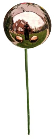 Jürgen Bocker Garten-Ambiente Gartenstecker Rosenkugel 15 cm mit Stab 80 cm aus Edelstahl Golden Rose poliert