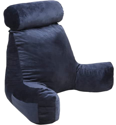 bananair - Lesekissen für Bett und Sofa - Weich und Komfortabel - Optimale Rückenunterstützung - Leicht Transportierbares Rückenkissen mit Praktischen Armlehnen und Ergonomischer Sitzfläche (Blau)