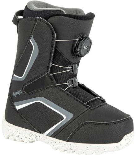 Nitro Droid Boa Botas de Snowboard, Niños, Blk-Wht-Charcoal, 180