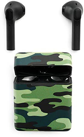 Music Sound | TWS Capsule | Cuffiette Auricolari Bluetooth con Custodia di Ricarica - PlayTime 3h - Fantasia Camouflage