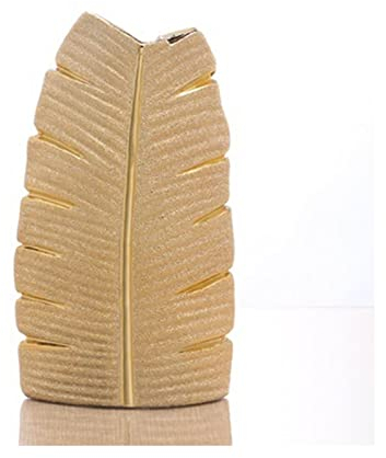 FURUIWUFENG vase Luxus Gold Keramik Ginkgo Biloba Vase Home Decor Kreative Design Porzellan Dekorative Blume Vase for Hochzeitsdekoration 30 cm blumenvase (Color : Gold)