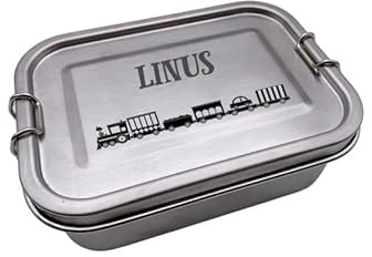 Brotdose personalisiert Kind Zug Lokomotive Edelstahl