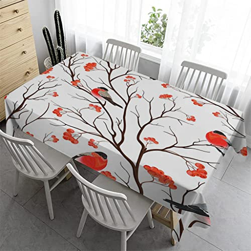 Syhi Qlty Outdoor Tischdecke 140 x 260 cm - Outdoor-Tischdecken Bierbank Tischdecke Geburtstag Wasserabweisender Stoff Tischdecke für Biertisch Draußen Party - Beerenvogel