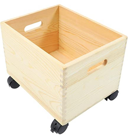 Alipis Holzkoffer Mehrzweckbox Für Spielzeug-aufbewahrungsbox Mit Rädern Kleinteile-Organizer Und Kleiderbehälter Für Haushalt Lagerung