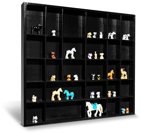 Creative Deco Schwarze Setzkasten Holz Sammelbox Holztablett 28 Fächer | 44,5 x 40 x 3 cm | Bemalen Sortierung Speicherregal Box Drucker Vitrine | Für Decoupage, Lagerung, Dekoration, Sortierbox