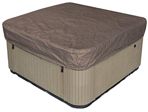 Square Hot Tub Cover Protector - Waterproof & Sunproof, Perfect for Your Tub - 90.9x90.9x11.8in (Brown)