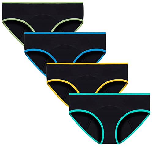 Fulidngzg Unterhosen Damen, Sporty Period Panties Strömungsabsorption Inkontinenz Slip Hipster Periodenslip High Waist Periodenunterwäsche Waschbare Slipeinlagen Menstruationsunterwäsche 4er Pack