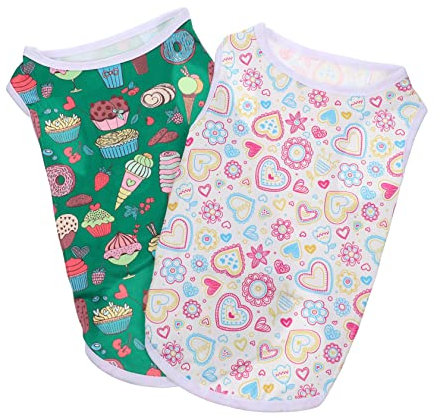 FRCOLOR 2pcs Hundekleidung Haustier-Outfit Strickstoff Welpenhemd Modisches Hundekleid Für Den Alltag
