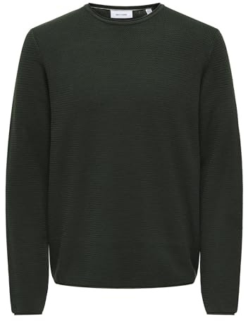 ONLY & SONS stickad tröja för män, Russin, M