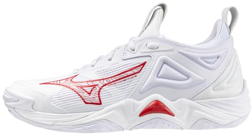 Mizuno Wave Momentum 3 Women's Volleyball Shoe | Womens Volleyball Footwear | White-Red | US Womens 9