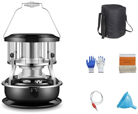 4.5L Petroleumofen,Petroleum Heizungfür Innenräume Heizung Ohne Strom Innen Petroleum Heizung Für Drinnen Und Draußen, Terrasse, Deck, Zuhause-Black